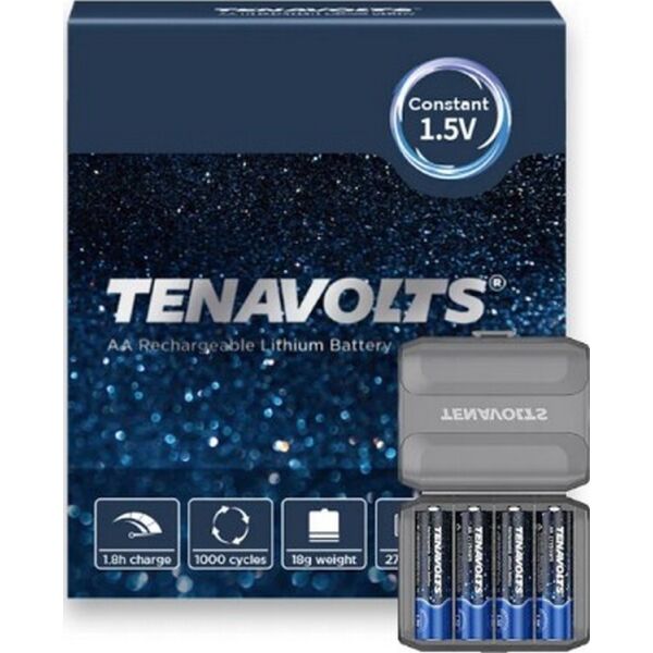 

Аккумуляторная литиевая батарейка TENAVOLTS AA 2775mWh 4шт.в пластиковом боксе