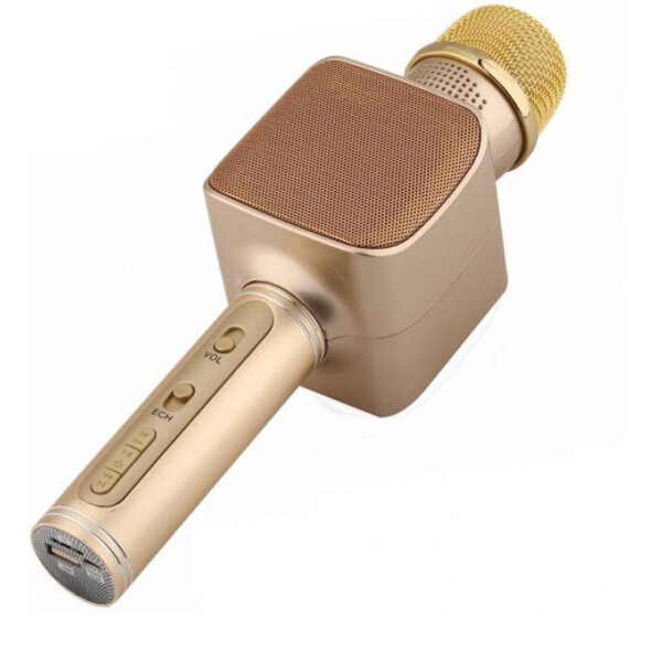 

​Беспроводной портативный микрофон колонка Magic Karaoke YS-68 с LED подсветкой, с эхо и мембраной низких частот Gold