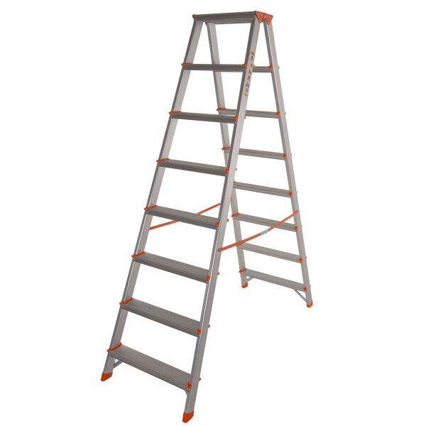 

Стремянка двусторонняя алюминиевая Laddermaster Polaris A5A8. 2x8 ступенек