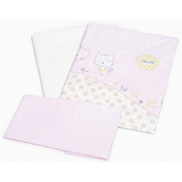 

Комплект постельного белья детский Twins Comfort (3 элемента) розовый, коты C-033