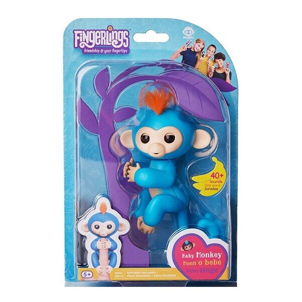 

Обезьянка интерактивная на палец Happy Monkey Fingerlings голубая