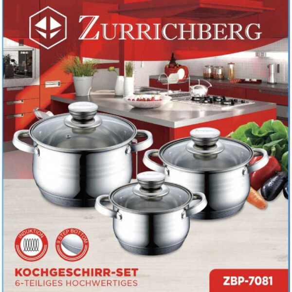 

Набор посуды из нержавеющей стали 6 предметов Zurrichberg ZBP-7081