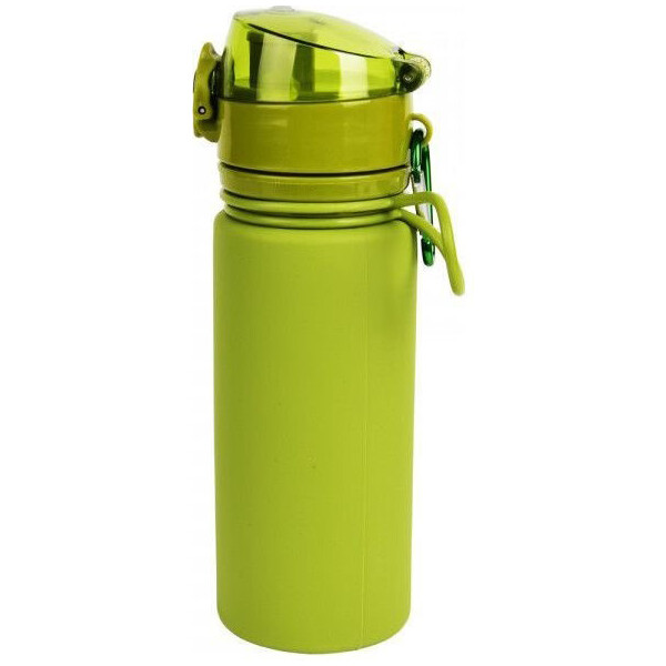 

Бутылка силиконовая Tramp 500 мл olive. Фляга для воды. Складная силиконовая бутылка с карабином