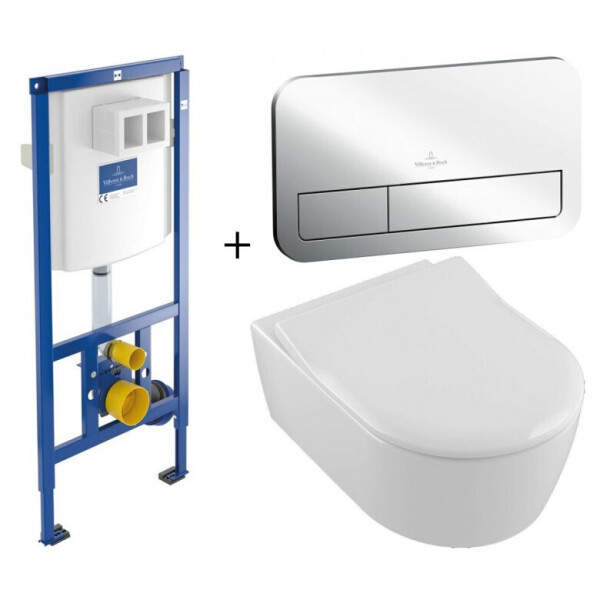 

Инсталляция VILLEROY&BOCH с кнопкой смыва, унитазом V&B AVENTO DirectFlush и сиденьем Soft Close, 92246100+92249061+5656RS0