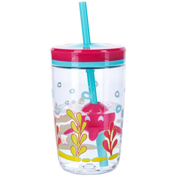 

Стакан детский с трубочкой Сontigo Floating Straw Tumbler 470 мл, розовый