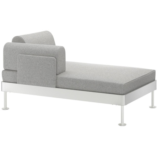 

Шезлонг IKEA DELAKTIG с подлокотником белый серый (092.599.38)