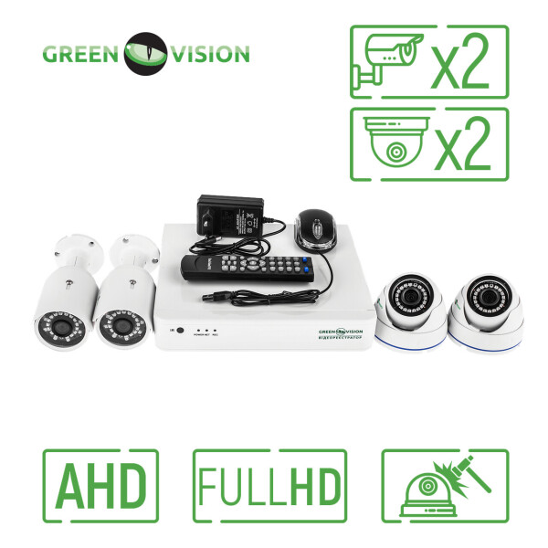 

Комплект видеонаблюдения Green Vision GV-K-S17/04 1080P (6660)