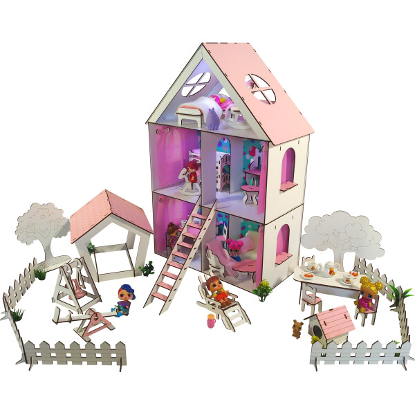 Акция на Кукольный домик FANA для кукол LOL c мебелью и двориком LITTLE FUN maxi (2112) от Allo UA