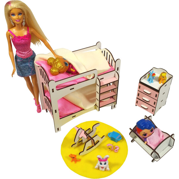 Акция на Набор мебели в детскую FANA для кукольного домика Барби (3114) от Allo UA