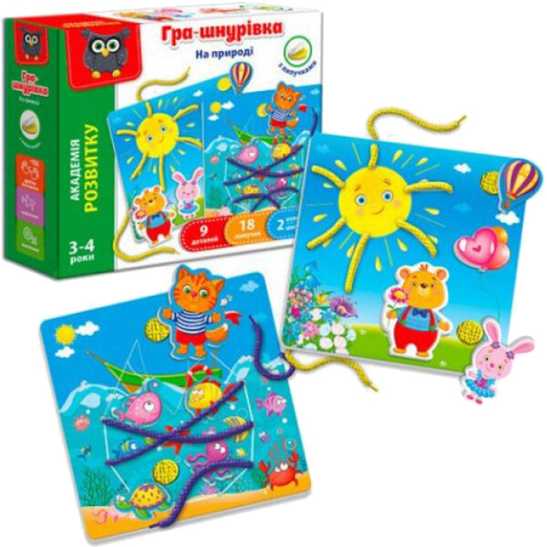 

Игра-шнуровка с липучками Vladi Toys На природе VT5303-10 (укр)
