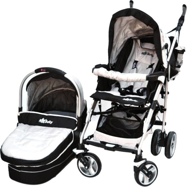 

Универсальная коляска 2 в 1 NeoBaby NB702 Черно-белая (0702-Ч)