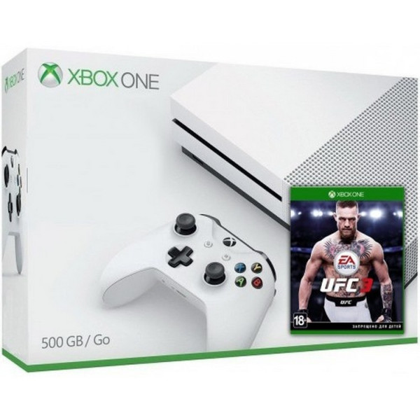 

Microsoft Xbox One S 500Gb White + UFC 3 (русская версия)