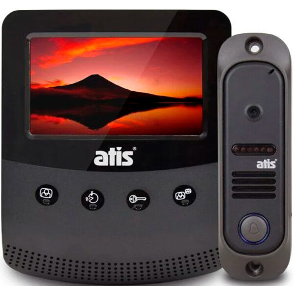 

Комплект видеодомофона ATIS AD-430B Kit box черный