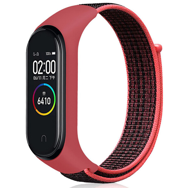 

Ремешок Smart Band для Mi Band 4/3 Nylon темно красный