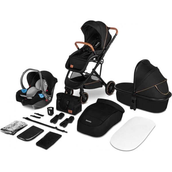 

Универсальная коляска 3 в 1 Lionelo RIYA BLACK ONYX