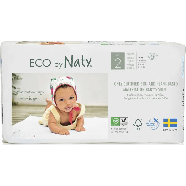 Акция на Одноразовые детские подгузники "ECO BY NATY". Размер 2, 33 шт. в упаковке от Allo UA