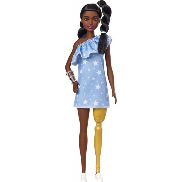 

Кукла Барби Модница Barbie Fashionistas Doll with 2 Twisted Braids & Prosthetic Leg Wearing Star-Print Dress 146 GHW60