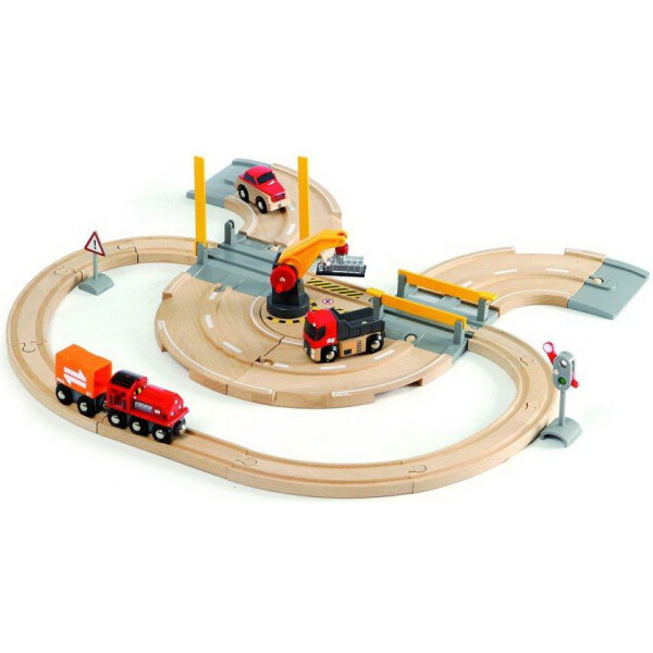 

BRIO World НАБОР Ж/д переезд и кран 33208