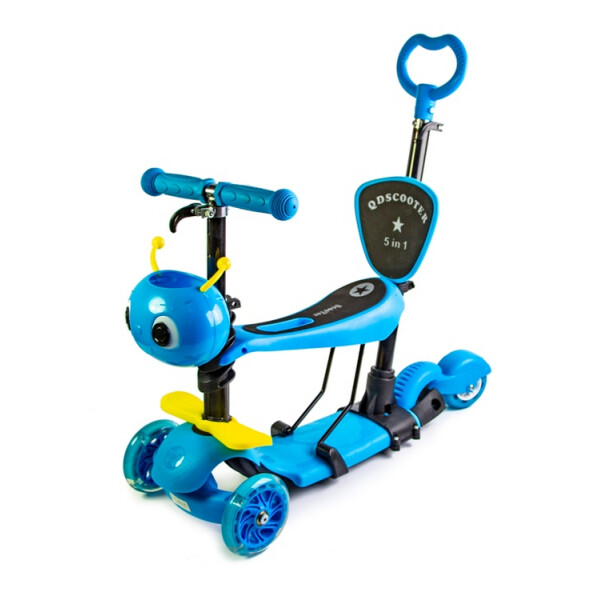 

Самокат Scooter Пчелка 5 в 1 Blue с родительской ручкой и дополнительным задним колесом