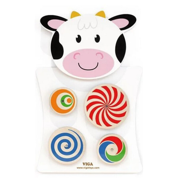 

Бизиборд Viga Toys Коровка с узорчатыми кругами (50677)