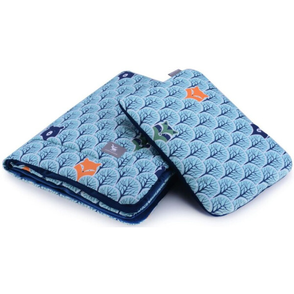 

Плед с подушкой Cottonmoose Cotton Velvet 408/86/145 cotton velvet dark navy (голубой (лесные животные) с темно-синим (бархат))