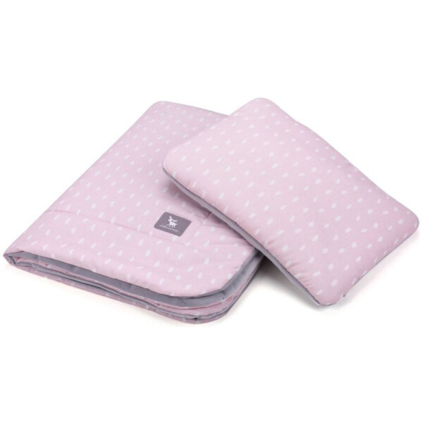 

Плед с подушкой Cottonmoose Cotton Velvet 408/132/117 rain pink cotton velvet gray (розовый (капли) с серым (бархат))