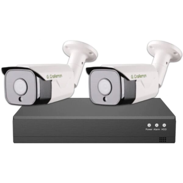 

Комплект видеонаблюдения 2 IP камеры G.Craftsman POE 5Мп Sony IMX335