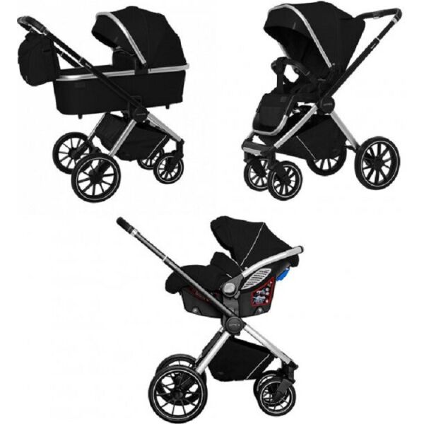 

Коляска универсальная CARRELLO Optima CRL-6504 (3in1) Leather Black в льне /1/