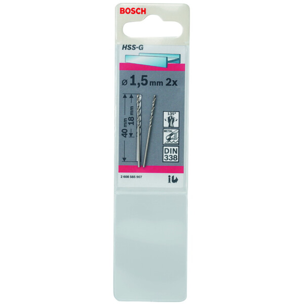

Сверло по металлу Bosch 1.5 x 18 x 40 mm (2шт.)