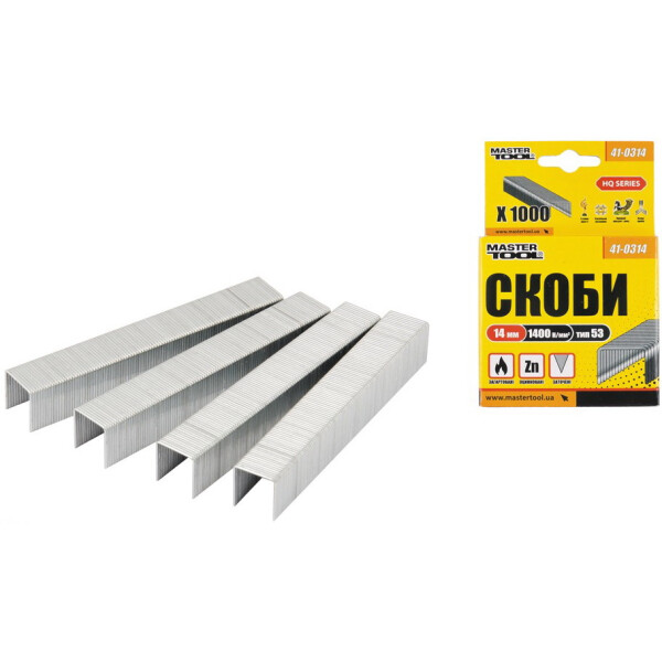

Скобы MasterTool 14 мм. 1000 шт. 41-0314