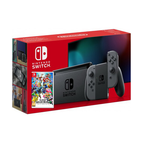

Nintendo Switch Gray (Upgraded version) + Игра Super Smash Bros. Ultimate (русская версия)