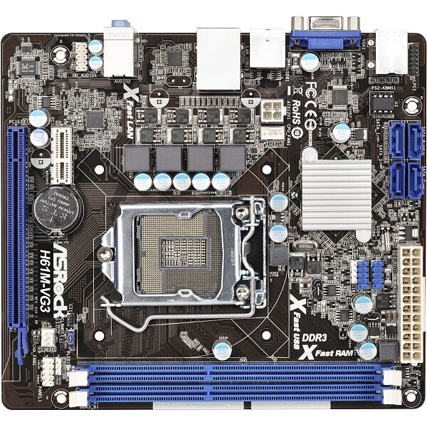 

ASRock H61M-VG3 (s1155, Intel H61, PCI-Ex16) "Refurbished"