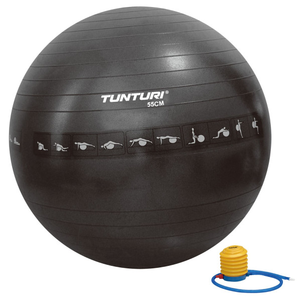 

Фитбол Tunturi Gymball 55 cm Anti Burst, чёрный (антиразрыв) (14TUSFU287)