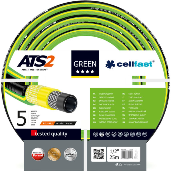 

Шланг поливочный Cellfast Green ATS 25 м 1/2" (15-100)