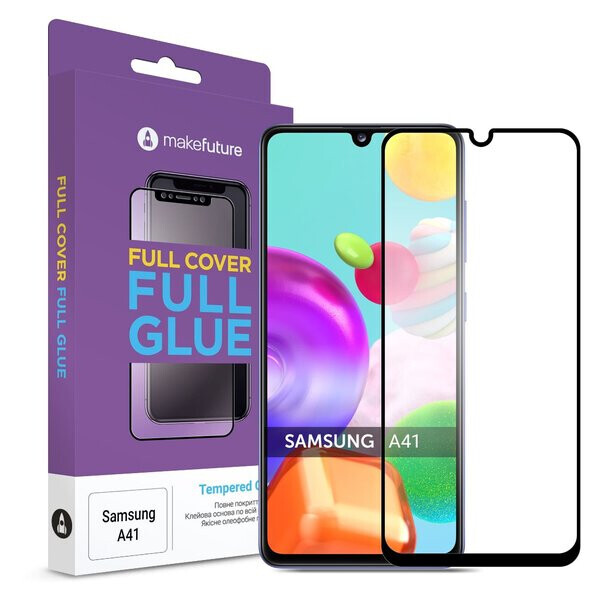 

Защитное стекло MakeFuture Full Cover Full Glue Black для Samsung A41 (A415)