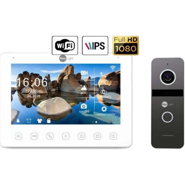 

Комплект видеодомофона NeoLight NeoKIT HD+ WiFi Graphite