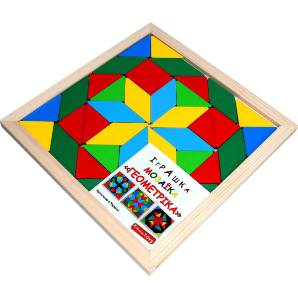 

Детская деревянная мозаика Геометрика на 2 фигуры Komarovtoys 30х30 см