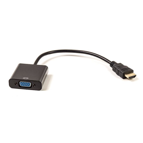 

-переходник PowerPlant HDMI - VGA, 0.15м, позолоченные коннекторы, черный