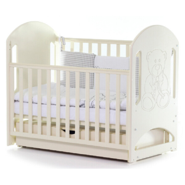 

Детская кроватка Верес Соня ЛД 8 Слоновая кость маятник декор Мишка со стразами