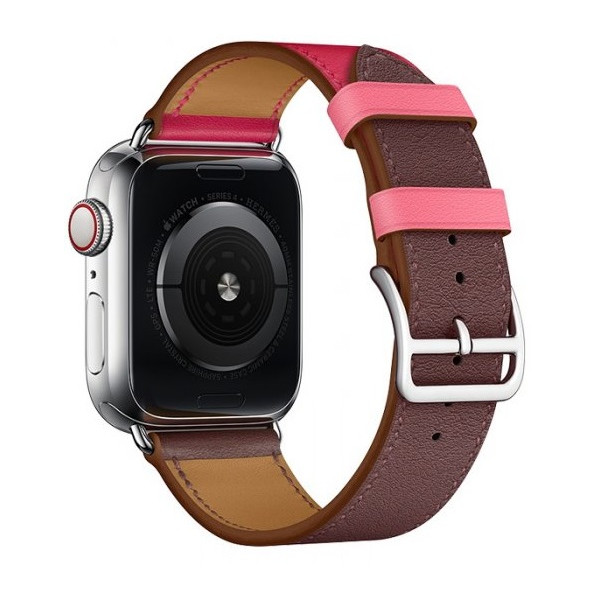 

Ремешок Coteetci W36 бордовый + розовый для Apple Watch 38mm/40mm