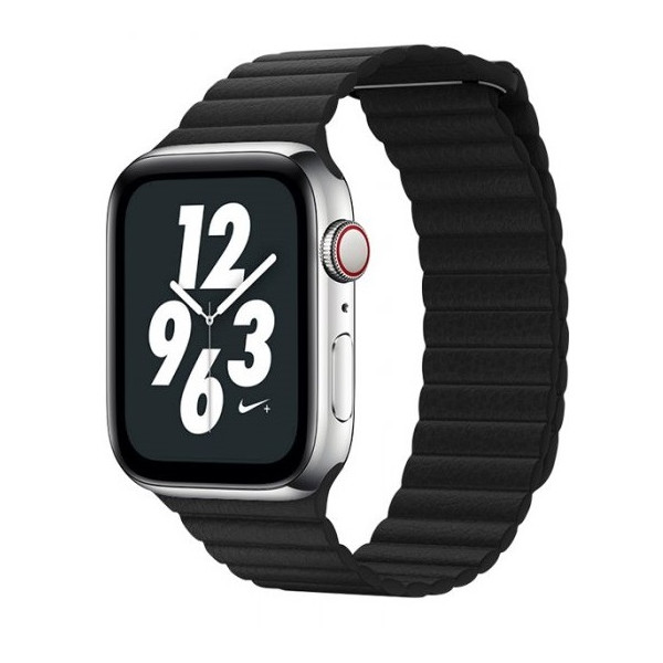 

Ремешок Coteetci W7 Leather Magnet Band чёрный для Apple Watch 38mm/40mm