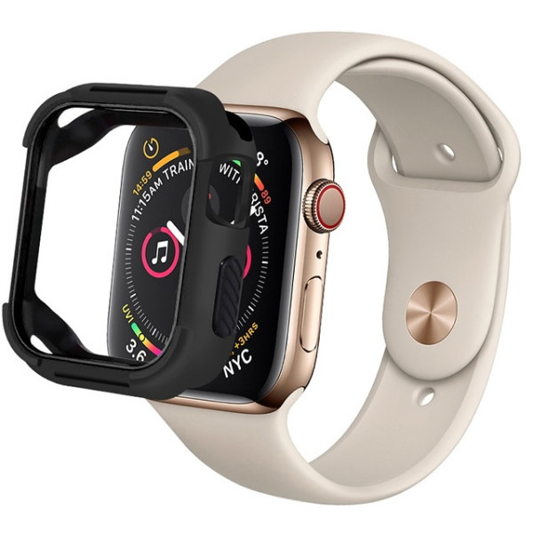 

Полиуретановый чехол Coteetci PU+TPU Case чёрный для Apple Watch 4 40mm