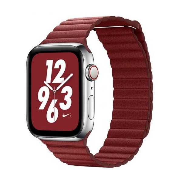 

Ремешок Coteetci W7 Leather Magnet Band красный для Apple Watch 38mm/40mm