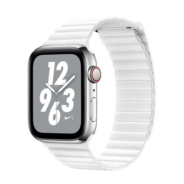 

Ремешок Coteetci W7 Leather Magnet Band белый для Apple Watch 38mm/40mm