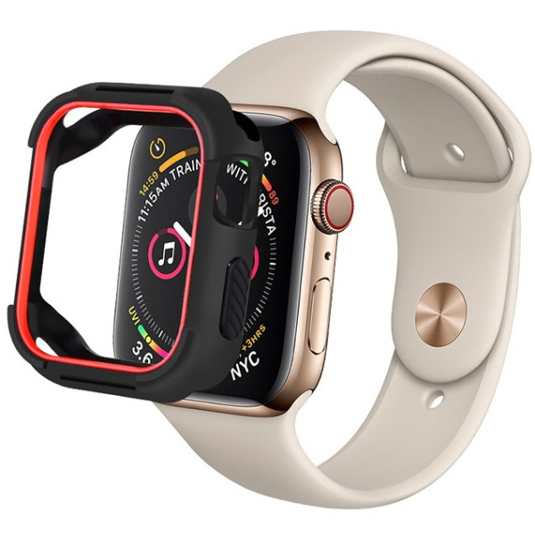 

Полиуретановый чехол Coteetci PU+TPU Case красный + черный для Apple Watch 4 40mm