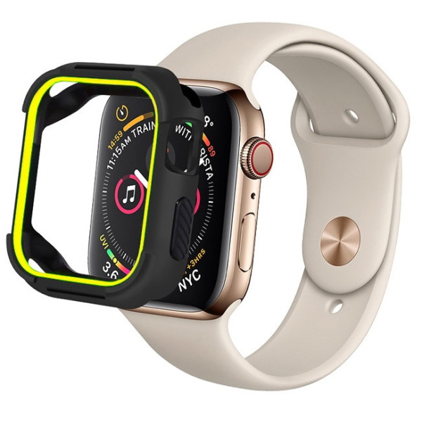 

Полиуретановый чехол Coteetci PU+TPU Case салатовый + черный для Apple Watch 4 40mm