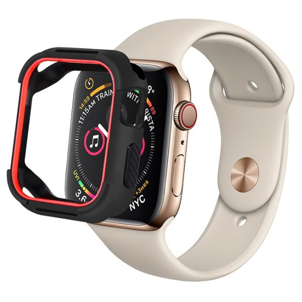 

Полиуретановый чехол Coteetci PU+TPU Case красный + черный для Apple Watch 4 44mm