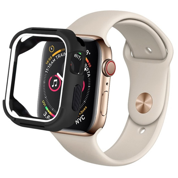 

Полиуретановый чехол Coteetci PU+TPU Case белый + черный для Apple Watch 4 44mm