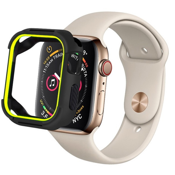 

Полиуретановый чехол Coteetci PU+TPU Case салатовый + черный для Apple Watch 4 44mm