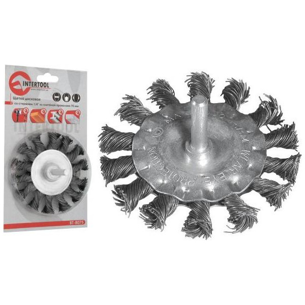 

Щетка кольцевая 75 мм, для дрели 1/4 Intertool BT-8075